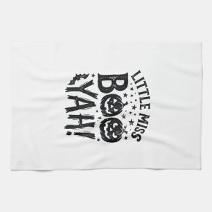 Kleine Miss Boo Yah Vintage Halloween-Shirt-Design Geschirrtuch