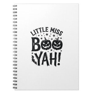 Kleine Miss Boo Yah Vintage Halloween-Shirt-Design Notizblock