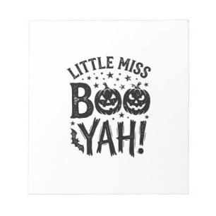 Kleine Miss Boo Yah Vintage Halloween-Shirt-Design Notizblock