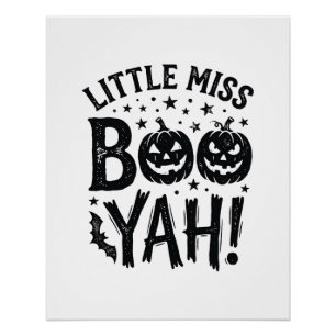 Kleine Miss Boo Yah Vintage Halloween-Shirt-Design Poster
