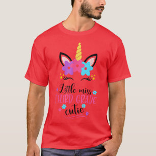Kleine Miss Dritte Klasse Einhorn zurück zu Schult T-Shirt