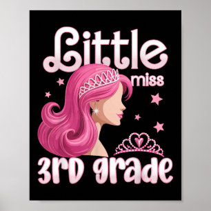 Kleine Miss Dritte Klasse Zurück zur Schule Lehrer Poster