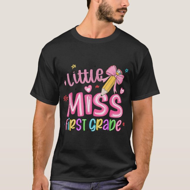 Kleine Miss erste Schulstufe für Mädchen T-Shirt (Vorderseite)