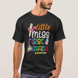 Kleine Miss erste Stufe zurück zur Schule 1. Klass T-Shirt