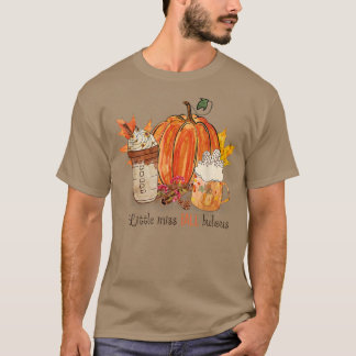 Kleine Miss Fall Bulous Vintag Pumpkin Sonnenblume T-Shirt