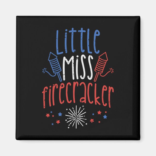 Kleine Miss Firecracker Funny 4. Juli Pride Gi Magnet (Vorne)