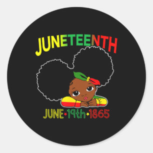 Kleine Miss Juneteenth Celebrate 19. 1865 June Bl Runder Aufkleber