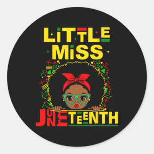 Kleine Miss Juneteenth Girl Kleinkind Schwarze Ges Runder Aufkleber