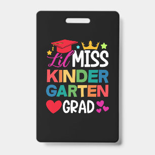 Kleine Miss Kindergarten Absolventin Vorschule Abs Ausweis