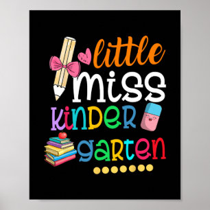 Kleine Miss Kindergarten für Kinder Mädchen zurück Poster