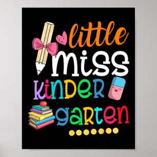 Kleine Miss Kindergarten für Kinder Mädchen zurück Poster