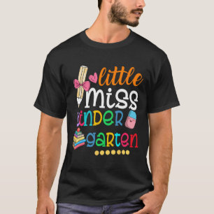 Kleine Miss Kindergarten für Kinder Mädchen zurück T-Shirt