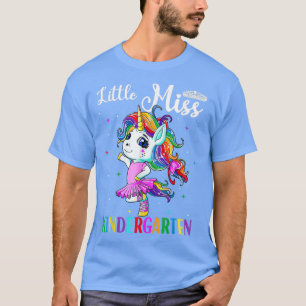 Kleine Miss Kindergarten Niedlich Unicorn Zurück T T-Shirt
