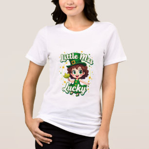 Kleine Miss Lucky: Niedliches St. Patrick's Day Gi Tri-Blend Shirt