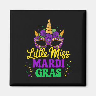 Kleine Miss Mardi Gras Einhorn Maske für Mädchen u Magnet