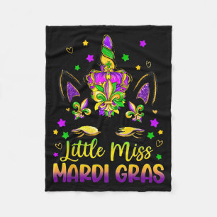 Kleine Miss Mardi Gras Einhorn Prinzessin Süße Mäd Fleecedecke