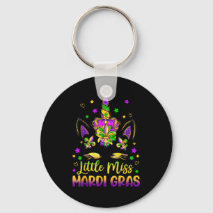 Kleine Miss Mardi Gras Einhorn Prinzessin Süße Mäd Schlüsselanhänger