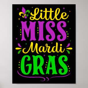 Kleine Miss Mardi Gras Jester Outfit Mädchen Kinde Poster