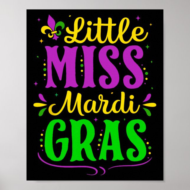 Kleine Miss Mardi Gras Jester Outfit Mädchen Kinde Poster (Vorne)