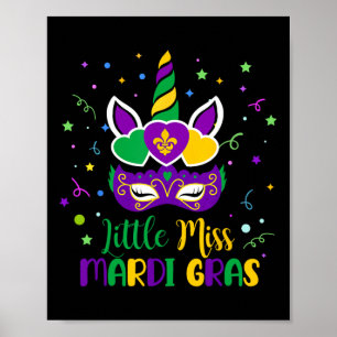 Kleine Miss Mardi Gras Karneval Einhorn für Geige Poster