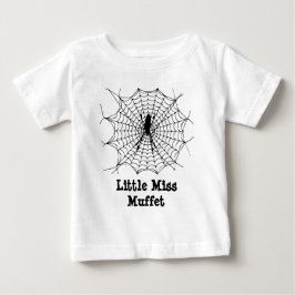 Kleine Miss Muffet schwarze Spinne in Web-Kindern Baby T-shirt