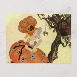Kleine Miss Muffet & Spider, Vintage Muttergoose Postkarte