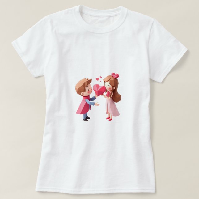 Kleine Miss niedlich Superhelden Liebe Valentinsta T-Shirt (Design vorne)