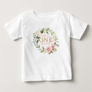 Kleine Miss One derful Floral Erster Geburtstag T- Baby T-shirt