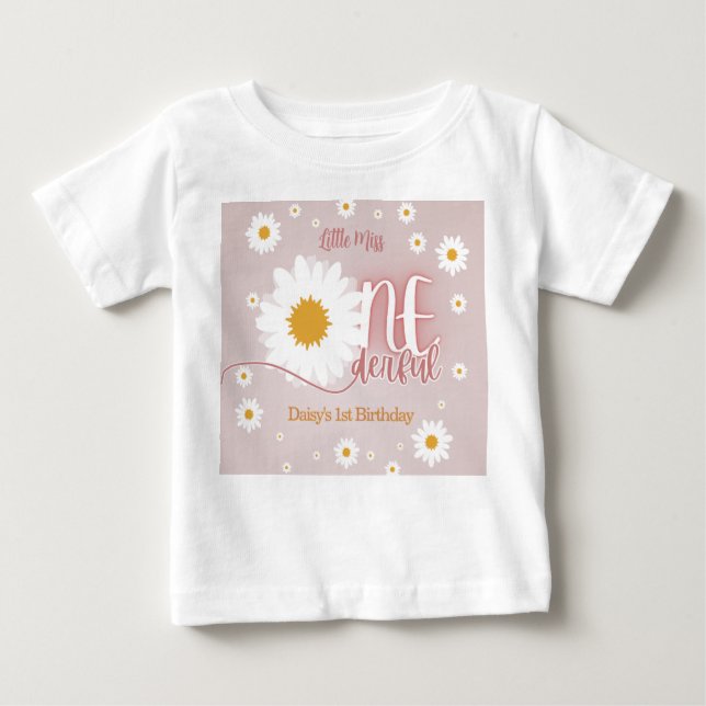 Kleine Miss Onederful 1. Geburtstag Baby T-shirt (Vorderseite)