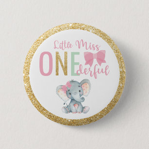 Kleine Miss ONEderful 1. Geburtstagskast Ehre Button