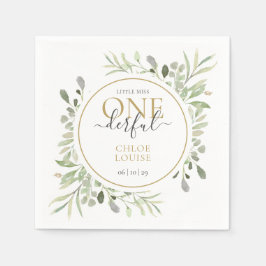 Kleine Miss ONEderful Elegant Girl Erster Geburtst Serviette