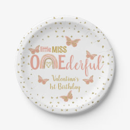 Kleine Miss ONEderful Erstgeburtstag Schmetterling Pappteller