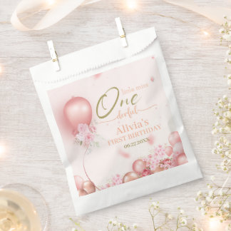 Kleine Miss ONEderful Pink Floral 1. Geburtstag Geschenktütchen