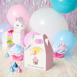 Kleine Miss Pink Cupcake Girl's 1. Geburtstag Part Geschenkschachtel