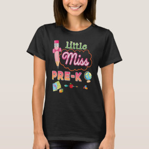 Kleine Miss Pre K Stift Bow zurück in die Schule K T-Shirt