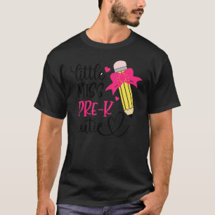 Kleine Miss Pre K Süsse Erster Schultag Hallo T-Shirt