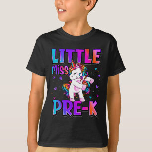 Kleine Miss Pre-K Unicorn zurück zu Schulmädchen T-Shirt