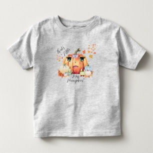 Kleine Miss Pumpkin Funny Zitat Cartoon Face Fall Kleinkind T-shirt