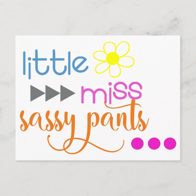 Kleine Miss Sassy Pants Postkarte (Vorderseite)