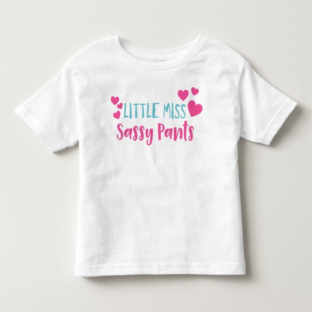 Kleine Miss Sassy Pants, Sassy, Sassy Girl, Herz Kleinkind T-shirt (Vorderseite)