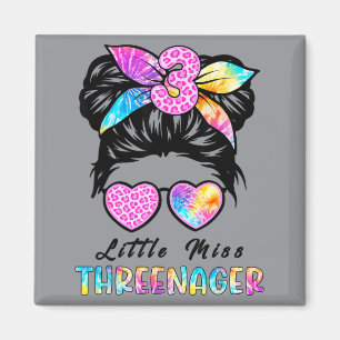 Kleine Miss Threenager 3. Geburtstag 3 Jahre Mädch Magnet