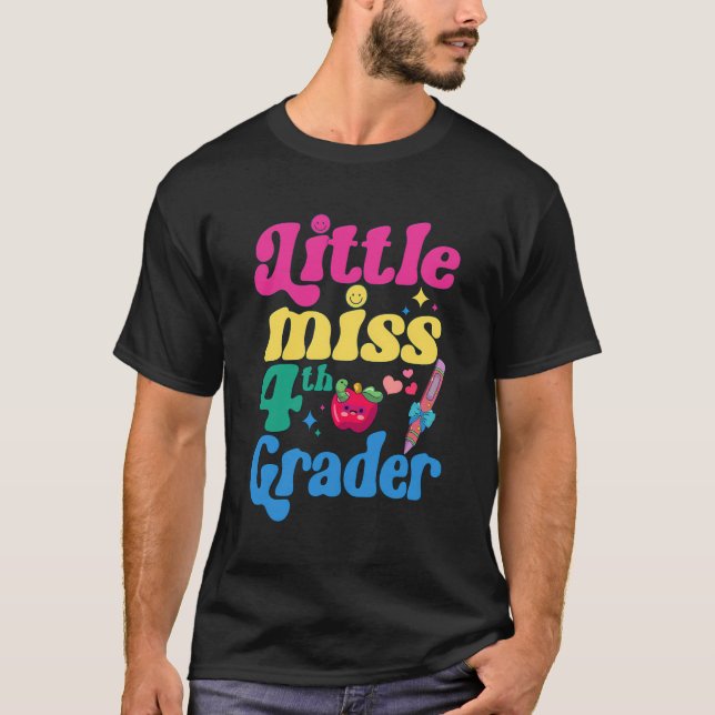 Kleine Miss Viertklässlerin zurück zur Schule 4. T-Shirt (Vorderseite)