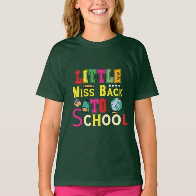 Kleine Miss zurück zur Schule T-Shirt (Vorderseite)