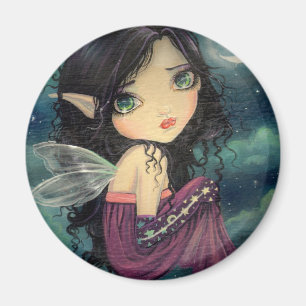 Kleine Mond Großaugen-Fee Fantasy-Kunst Magnet