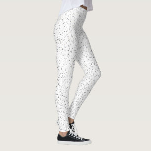 Kleine monochrome Punkte auf Weiß Leggings