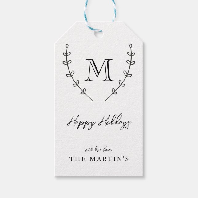 Kleine Monogram-benutzerdefinierte Geschenktags Geschenkanhänger (Vorderseite)
