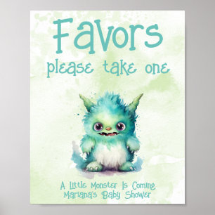 Kleine Monster Boy Baby Duwer Favoriten Poster