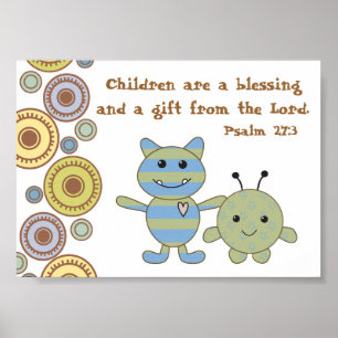 Kleine Monster Christlich Bibel Verse Poster