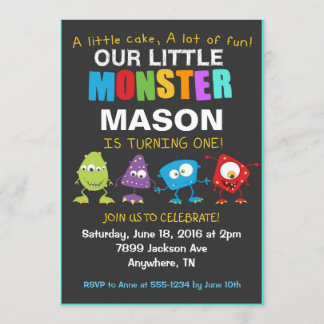 Kleine Monster-Geburtstagsparty Einladung