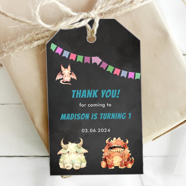 Kleine Monster-Geburtstagsparty Geschenkanhänger (Von Creator hochgeladen)
